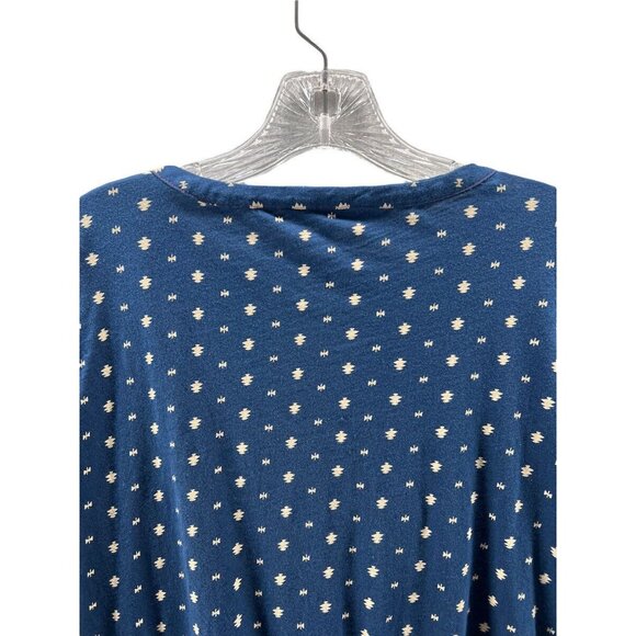 Lucky Brand Womens XL Blue Polka Dot Button-Up Blouse With Tassels & Ruffles - Picture 6 of 9